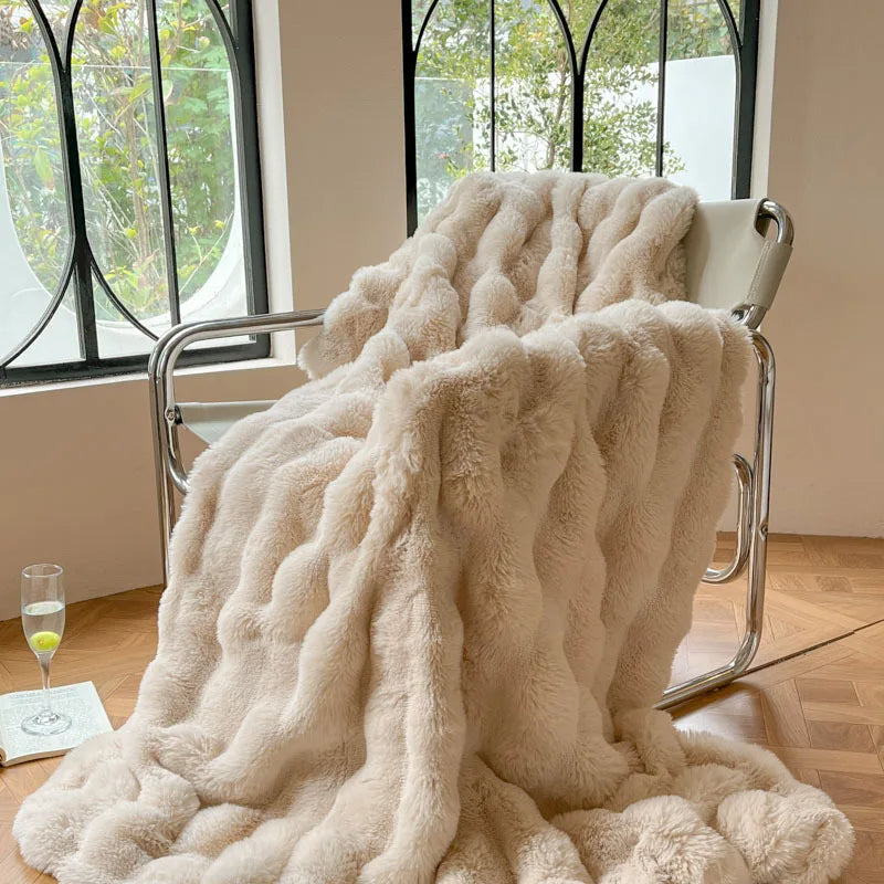 Extra Soft Faux Fur Plush Blanket